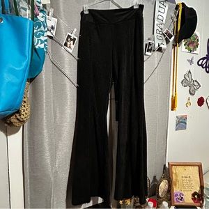 black ribbed yoga pants